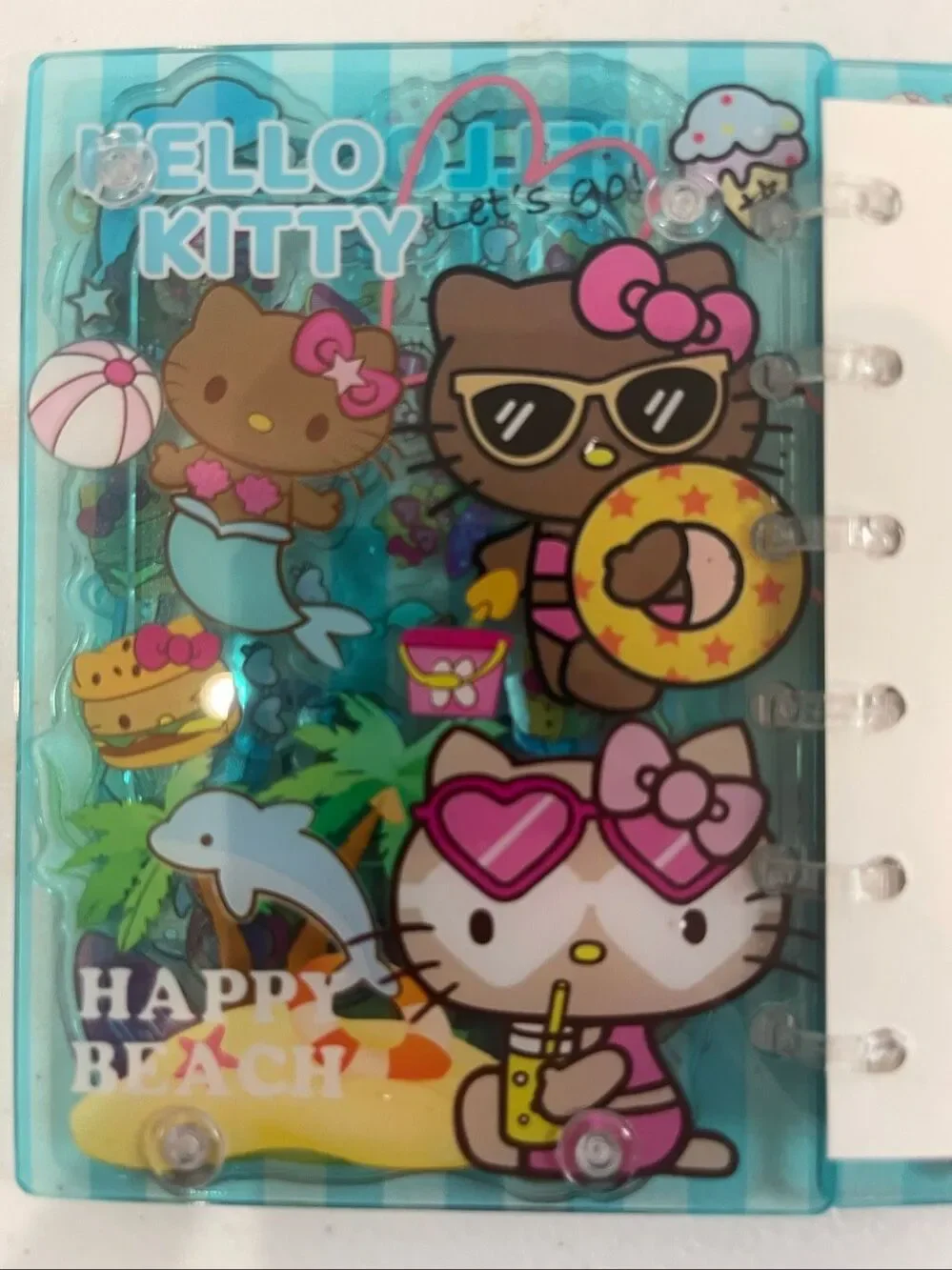 Hello Kitty Acrylic Shaker Notebook and pen